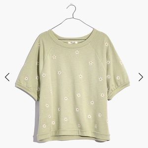 Madewell - Daisy Embroidered Short-Sleeve Sweatshirt